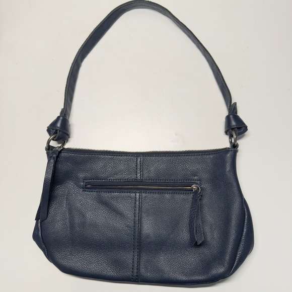 The Sak navy Pebbled Leather Bag Purse Shoulder Handbag Y2K - Picture 1 of 8